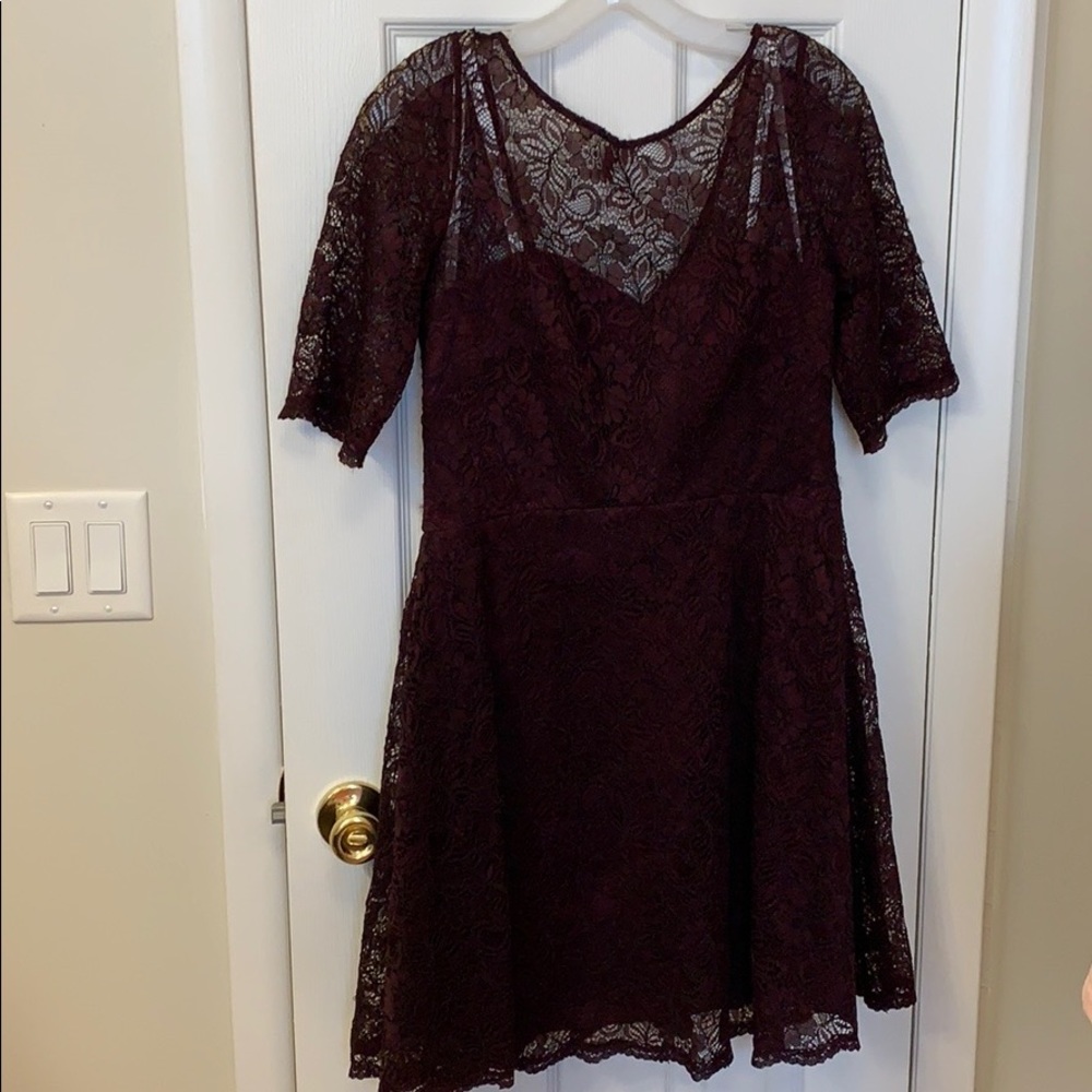 David’s Bridal Mid-Knee Lace Dress